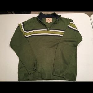 Acrylic sweater with neck zipper